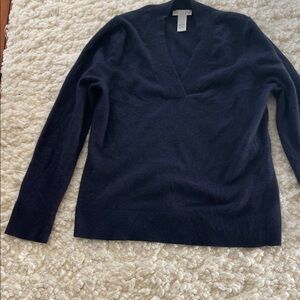 Tweeds Navy V-Neck Sweater for Women